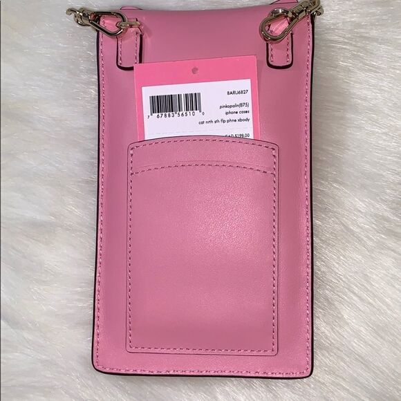 KATE SPADE MEOW CAT PHONE CROSSBODY LEATHER NORTH SOUTH BAG NWT WITH PILLOWCASE - Picture 7 of 10